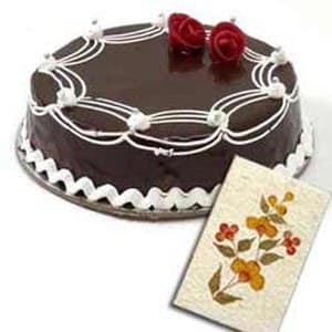 1Kg Chocolate Cake N Greeting Card